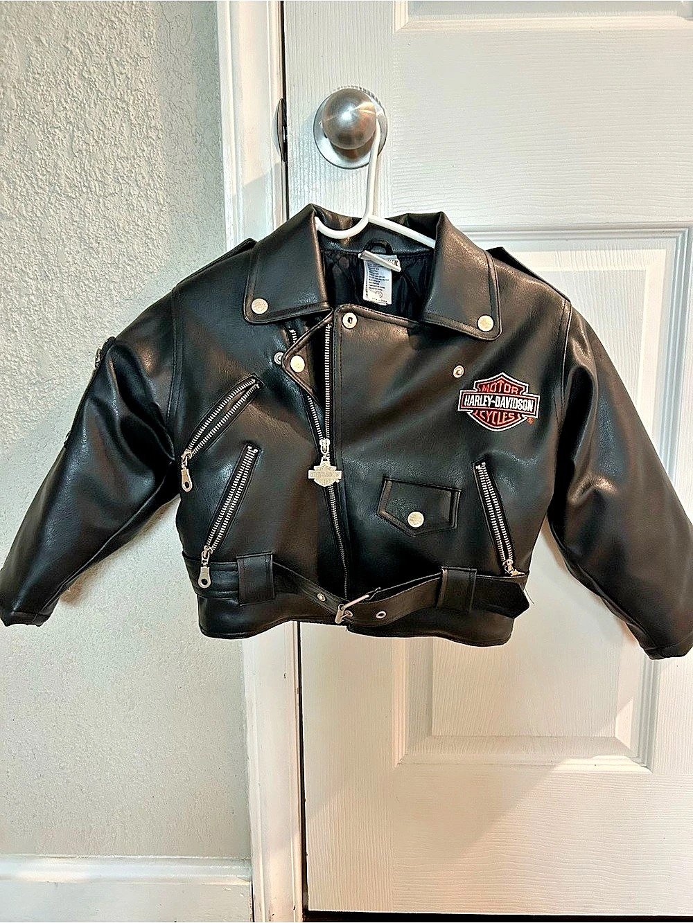Harley-Davidson Toddler Kids Faux Leather Biker Motorcycle Jacket Black